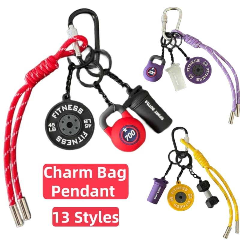 New Charm Pendant for Bag, Handicraft Keyring in Braided Corda for Kettlebell/Borraccia/Pesi, Creative Accessories for Sport Backpack