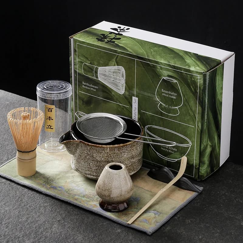 7 pezzi 4 pezzi set matcha giapponese fatto a mano per la casa ciotola facile da pulire frusta di bambù cucchiaino set da tè strumenti per la preparazione del tè accessori cerimonia
