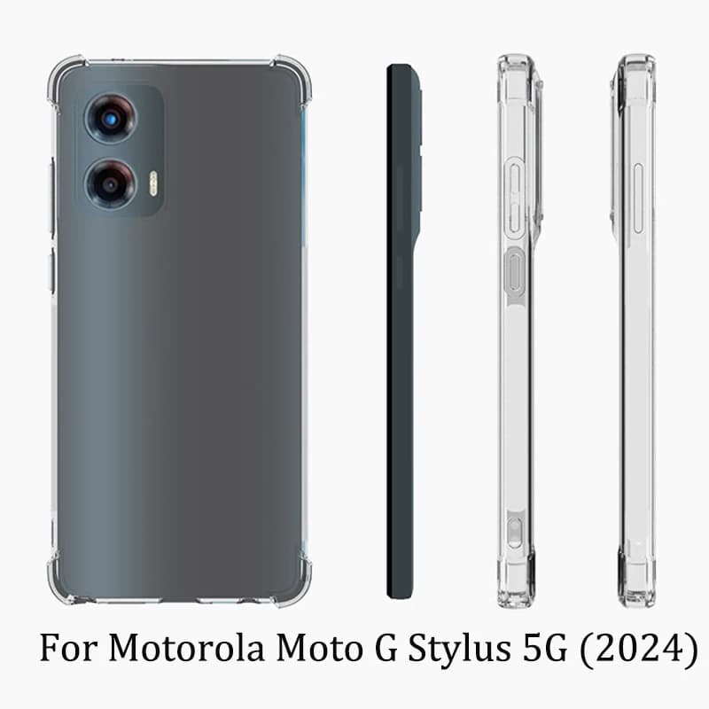 Per Motorola Moto G Stylus 5G 2024 Custodia antiurto Airbag Silicone TPU Trasparente Cover posteriore Custodia morbida per telefono per Moto GStylus 5G 2024