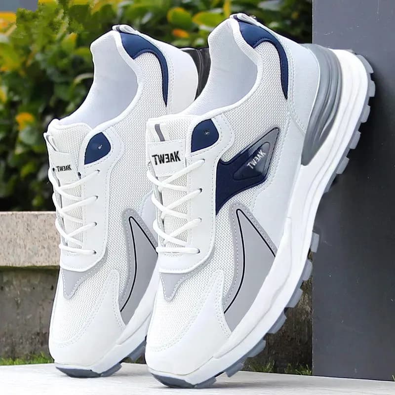 Scarpe da uomo alla moda, sneakers versatili in rete, scarpe da corsa traspiranti di marca, scarpe sportive antiscivolo con plateau, scarpe da tennis maschili