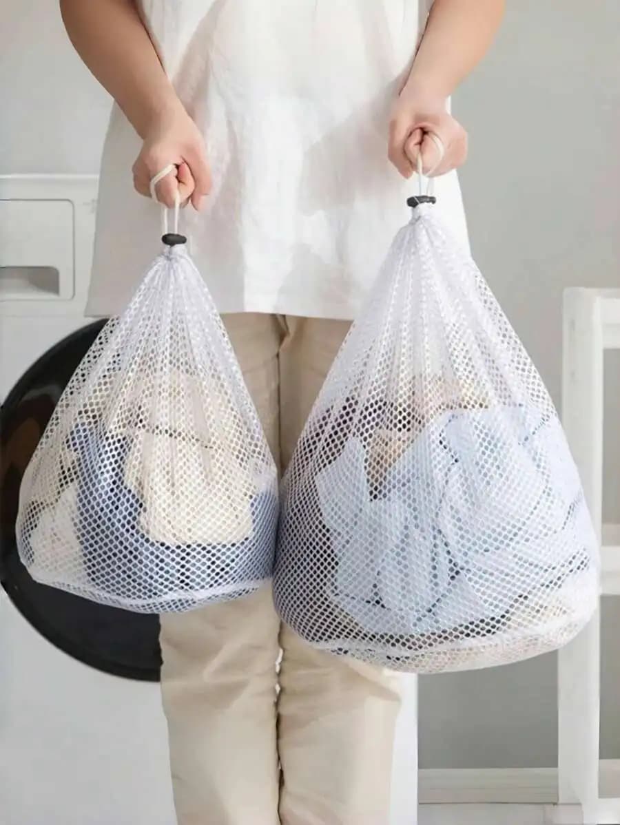 1pc Drawstring Mesh Underwear Laundry Bag, Washing Bags ,Organizer Net Washing Machine Bag For Clothes Organize, Large Capacity