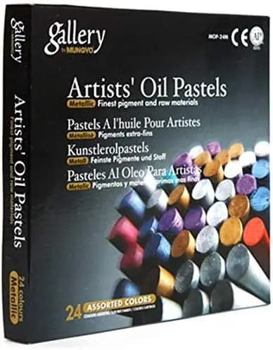 24 Metallic Oil Pastels - Vibrant Artists Set in Box