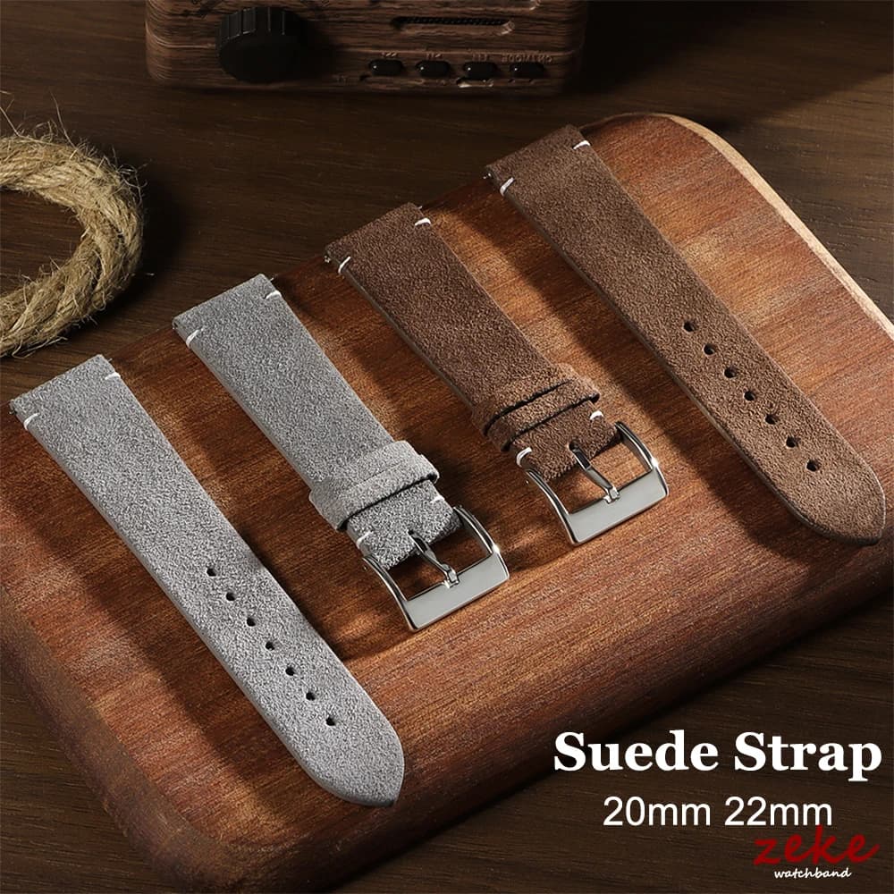 20mm 22mm cinturino cinturino per orologio in morbida pelle scamosciata a sgancio rapido cinturini per orologi marroni cinturino per bracciale in pelle di vitello da lavoro accessori per donna e uomo