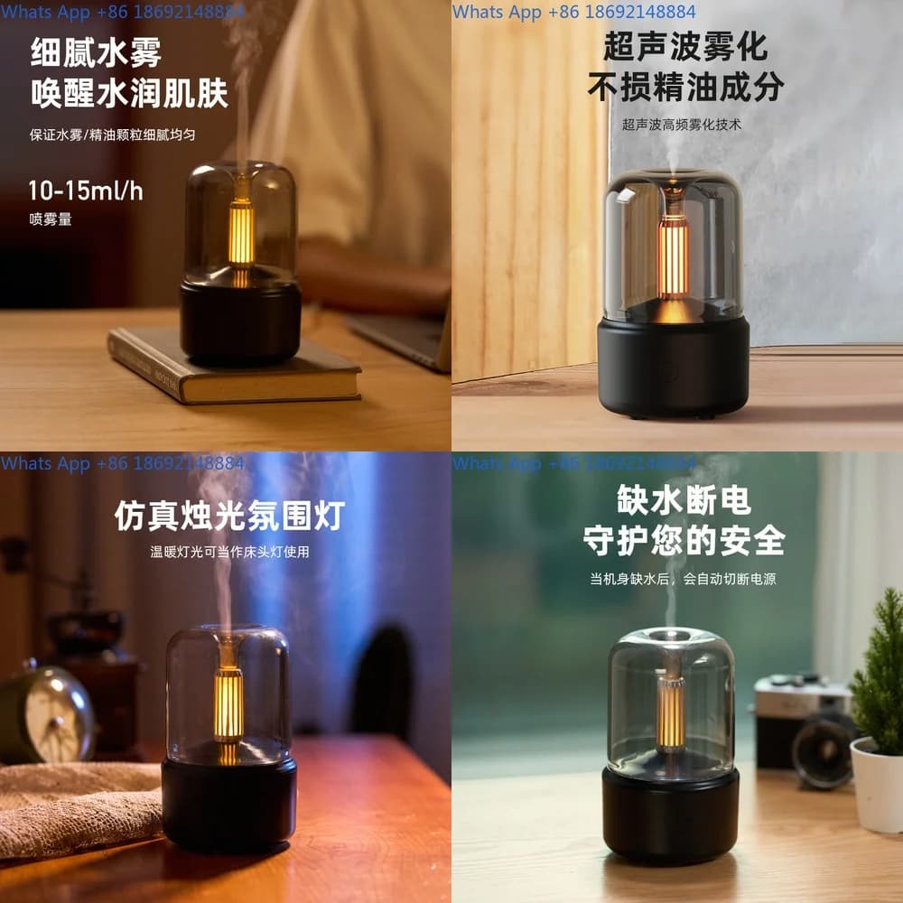 Diffusore di aromaterapia con umidificatore a lume di candela simulato per la casa e l'ufficio, idea regalo perfetta
