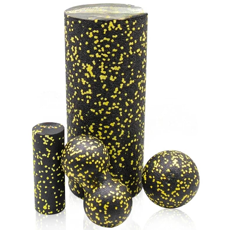 y h y GRASSFIT EPP 4in1 Foam Rollers Set of Faszenrolle Peanut Massage Balls for Back, Spine Column, Neck, Legs, Shoulders, Muscle Holder