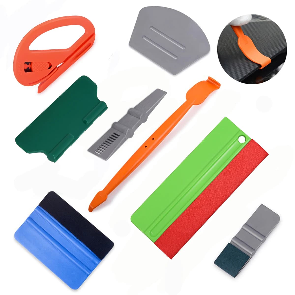 Vinyl Wrap Car Tools Kit 50m Knifeless Tape Carbon Fiber Film Magnetic Stick Squeegee 5m 3 Layers Scraper Fabric Cloth