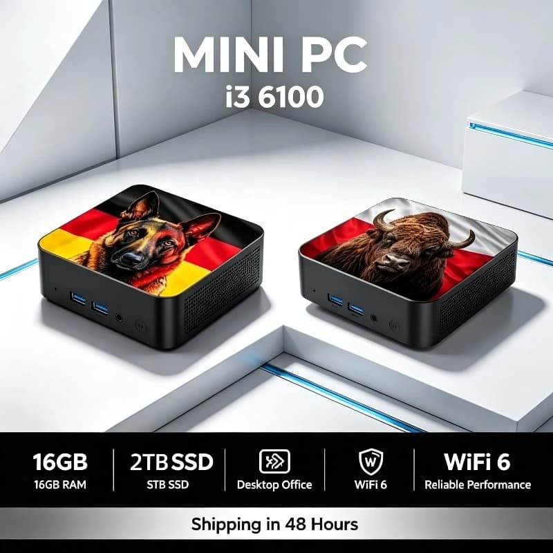 2026 New Mini PC Intel Core i3 6100 Windows 11 16GB RAM DDR4 2TB SSD WIFI 6 BT5.2 4K HD Desktop Computer Gaming Pc Gamer