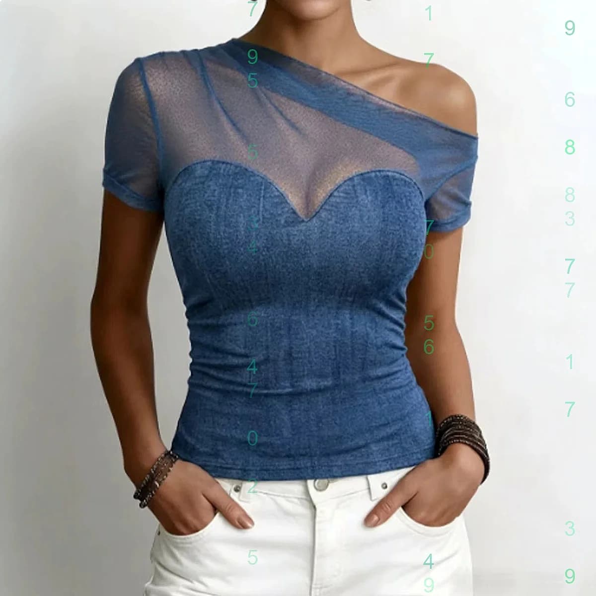 Women's Spring Summer Casual Patchwork Tee Tops Blouse Shirt Matching Set