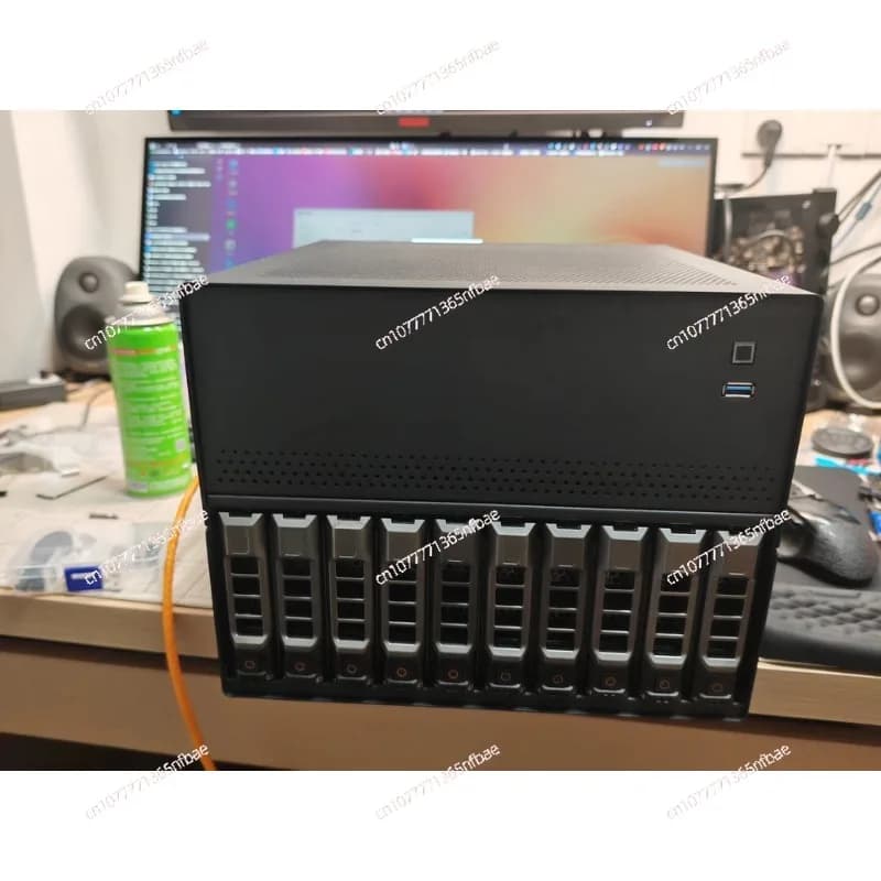 Case NAS con 10+2 Posizioni per Dischi - Alimentatore PCI-E 1U per Archiviazione di Rete Fai-da-Te 0.8mm