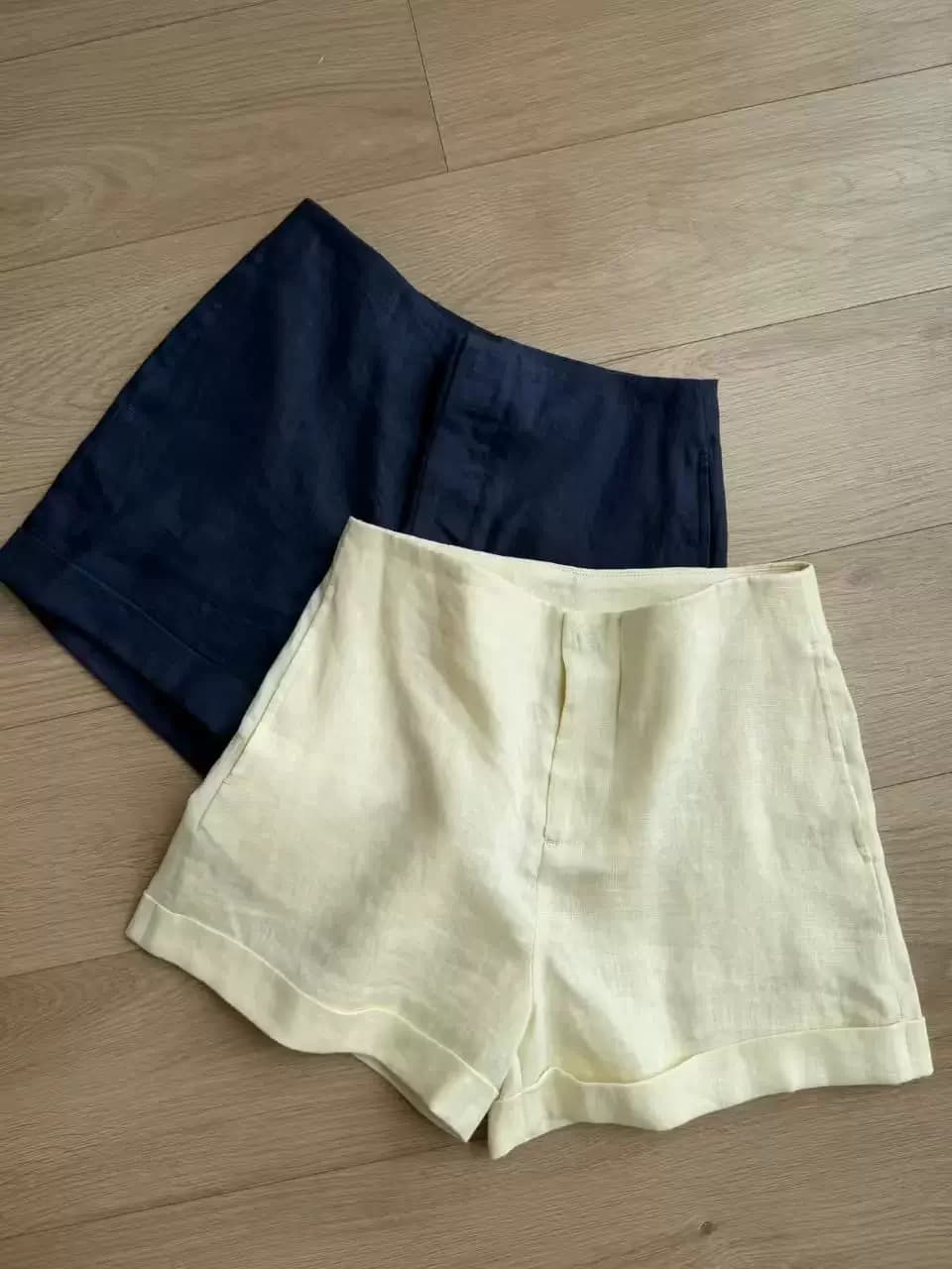 Nuovi Shorts Casual da Donna a Vita Alta in Lino Tinta Unita 2026