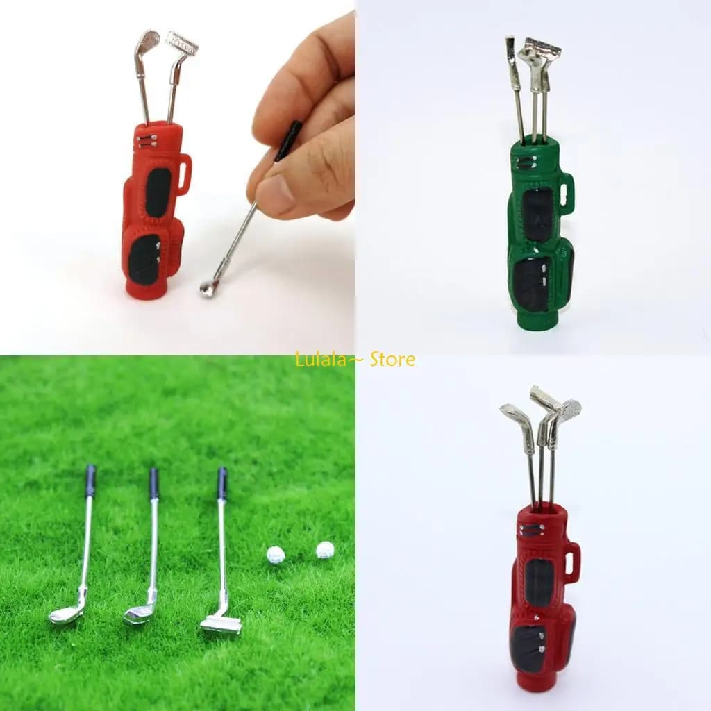 Y4QA Simulazione Set da Golf Figurina in Miniatura per Puntelli per l'impostazione della Scena della Casa delle Bambole 1/12