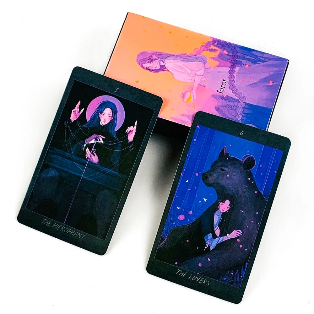 Nuovo mazzo di tarocchi con 78 carte da tarocchi squisite, illustrazioni mistiche, resistenti e portatili, perfette per la guida spirituale e per collezionisti