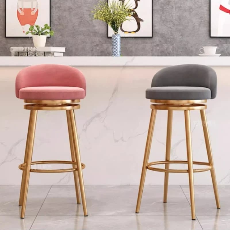 Sgabello da bar girevole con schienale Sgabello moderno ad altezza bancone 360 ° Base metallica antiscivolo girevole per bar/salone/ricezione domestica