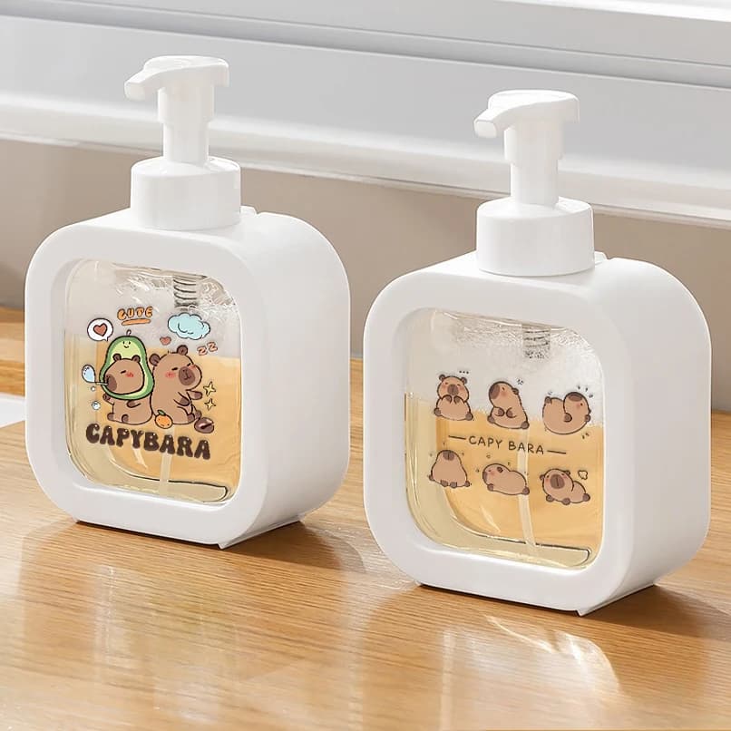 Creativo Cartoon Capybara Dispenser di sapone trasparenti Bottiglia vuota portatile ricaricabile Bottiglia di erogazione di detersivo gel doccia