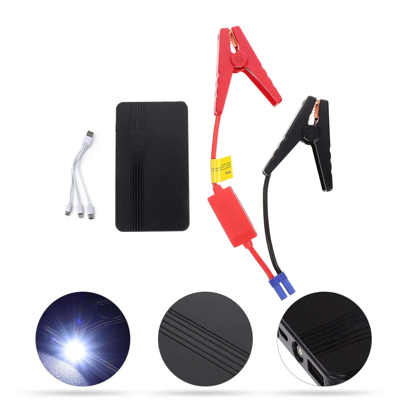 Set Avviatore d'Emergenza per Auto 6000mAh, Power Bank Portatile, Caricabatterie per Auto, Alimentatore per Accessori Veicoli