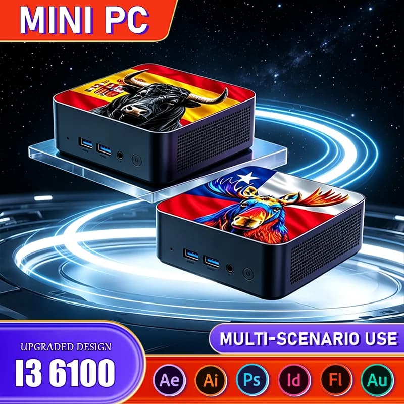 Core i3 6100 4K HDMI Full HD WiFi6 BT5.2 16GB 1TB 2TB SSD Small Gaming Desktop for office and casual gaming