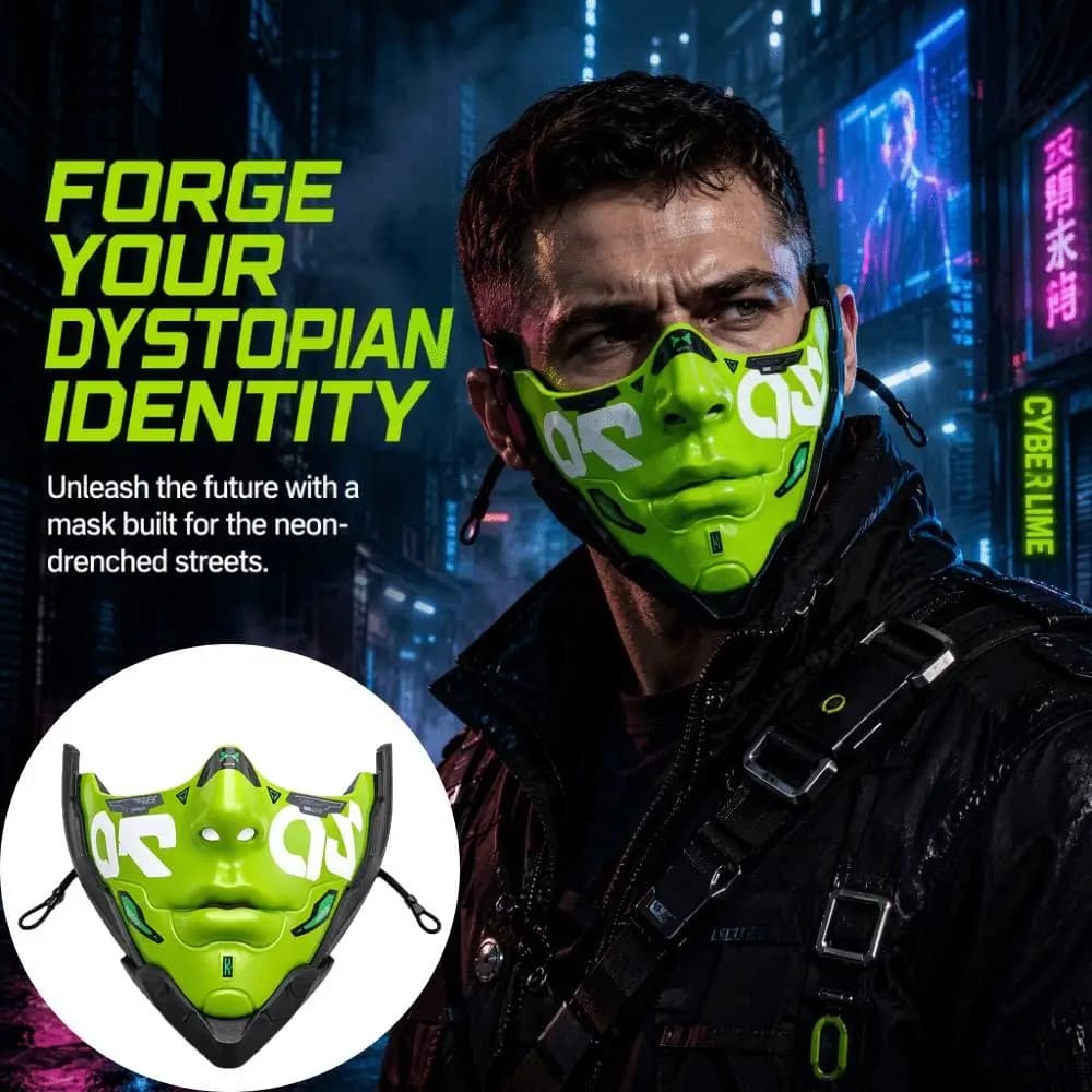 Mechanical Face Cyberpunk Mechanical Face Mask Decorative Design Robot Style Sci Fi Robot Mask Futuristic Sci Fi Cyberpunk Style
