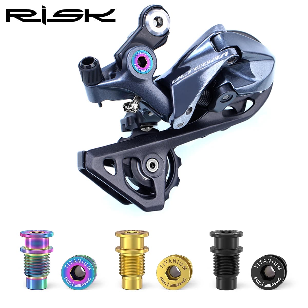 RISK 1 PC Titanium Alloy R8000 Rear Derailleur Rotation Shaft Bolt Fixing Screw Road R8000 Bicycle Transmission Shaft Fixed Bolt