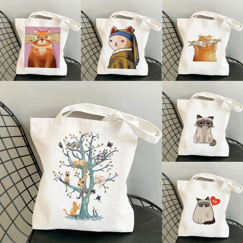 Borsa tote stravagante per la personifica dell'albero di gatto, borsa a tracolla leggera e giocosa per lo shopping, lavoro in spiaggia o scuola, giorno di tutti i santi