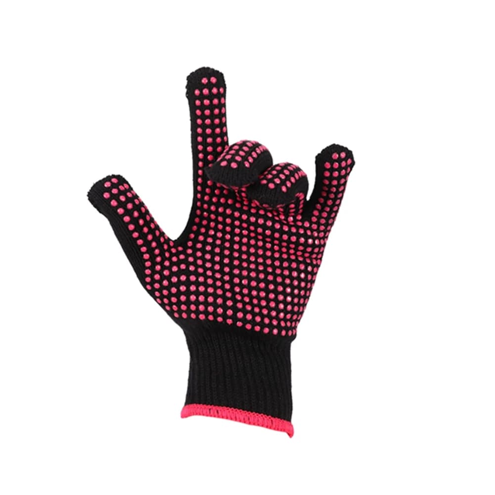2X Heat-resistant finger gloves to smooth double face hair
