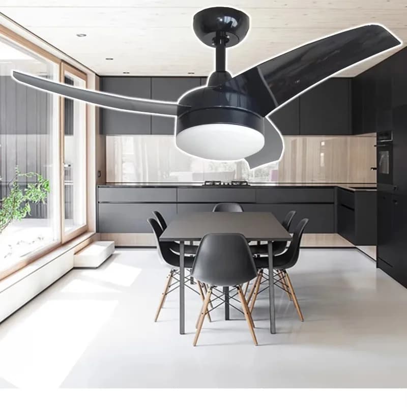 Elettrodomestico Ventilatore da soffitto solare da 42 pollici Ventilatore con motore CC Ventola di raffreddamento da pannello solare da 40 Watt