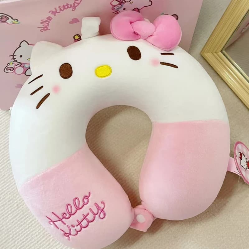 Cuscino per il Collo a Forma di U Sanrio Hello Kitty, Comodo per Viaggi, Ufficio e Pisolini, Perfetto per Dormire con Supporto per il Collo