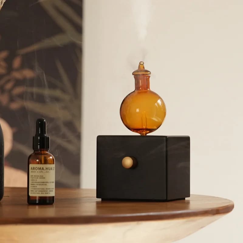 strumento di fragranza fredda, macchina per aromaterapia con diffusore di oli essenziali mini venature del legno silenziose e intelligente
