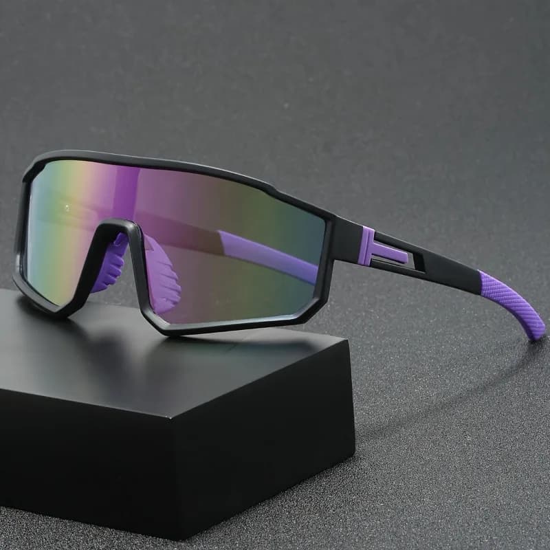 Fashionable Sunglasses with Colorful Lenses for Men and Women, Oversize Sport Glasses Suitable for Open Hiking