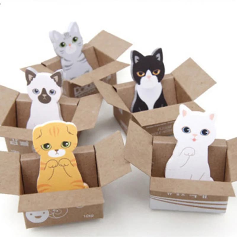1 pz/30 fogli di cartone carino cartone gatto piccolo libro di note appiccicose nota carino N nota adesiva memo pad taccuino stazionario