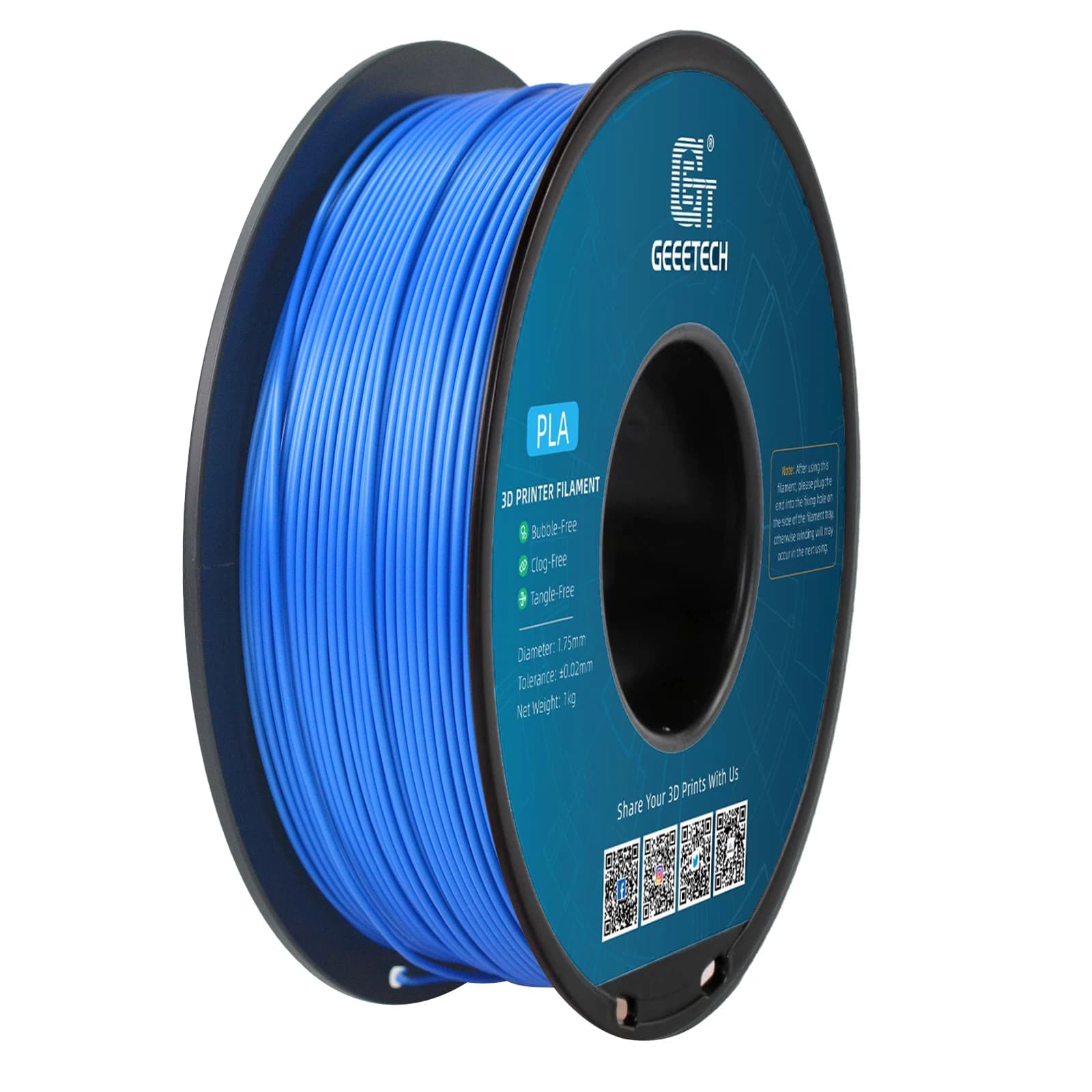 Filamento PLA standard Geeetech 1 kg 1,75 mm Materiale plastico per stampante 3D, precisione 0,03 mm, adatto alla maggior parte delle stampanti FDM