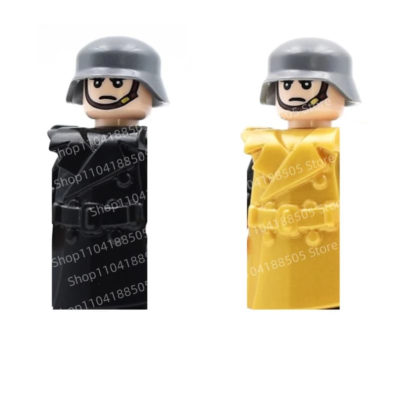 Blocchi militari MOC, assemblaggio umanoidi, accessori da indossare, cappotti militari, giacche