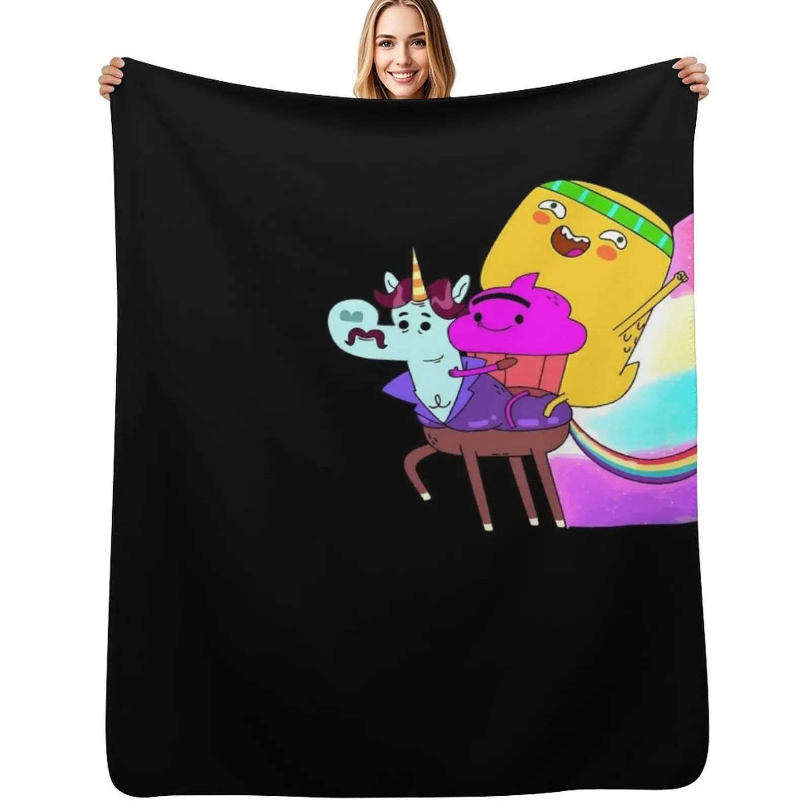 Funny Cupcake & Dino Throw Blanket christmas decoration Custom Nap Flannels heavy to sleep Sleeping Bag Blankets