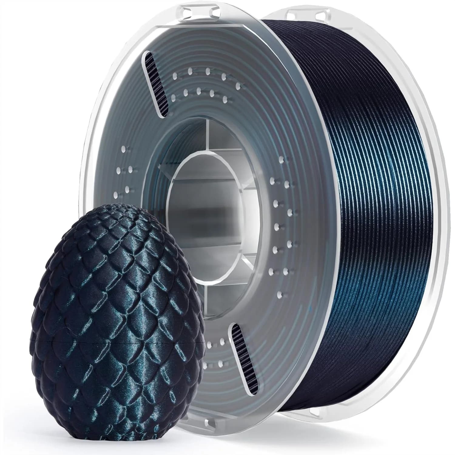 Filamento PLA 1.75mm Nero Galassia 1KG, Filamento Lucido per Stampanti 3D con Precisione Dimensionale +/- 0.02mm per Stampanti FDM