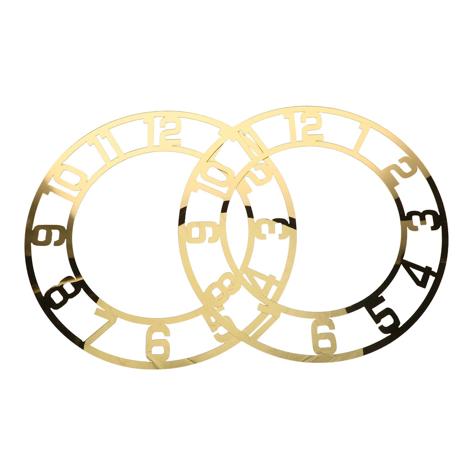 2 Pezzi Orologio da Parete in Acrilico a Specchio, Quadrante Rotondo Moderno con Numeri Arabi, Resistente ai Graffi, Decorazioni per Soggiorno in Resina