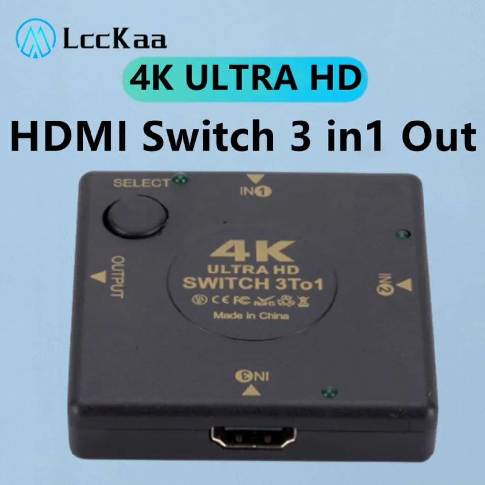 4K HDMI-Compatible Switch 3 input 1 Output KVM Switches 3 Port HDMI-compatible Switcher 3 in1 Out Switch for DVD HDTV Xbox PS3/4