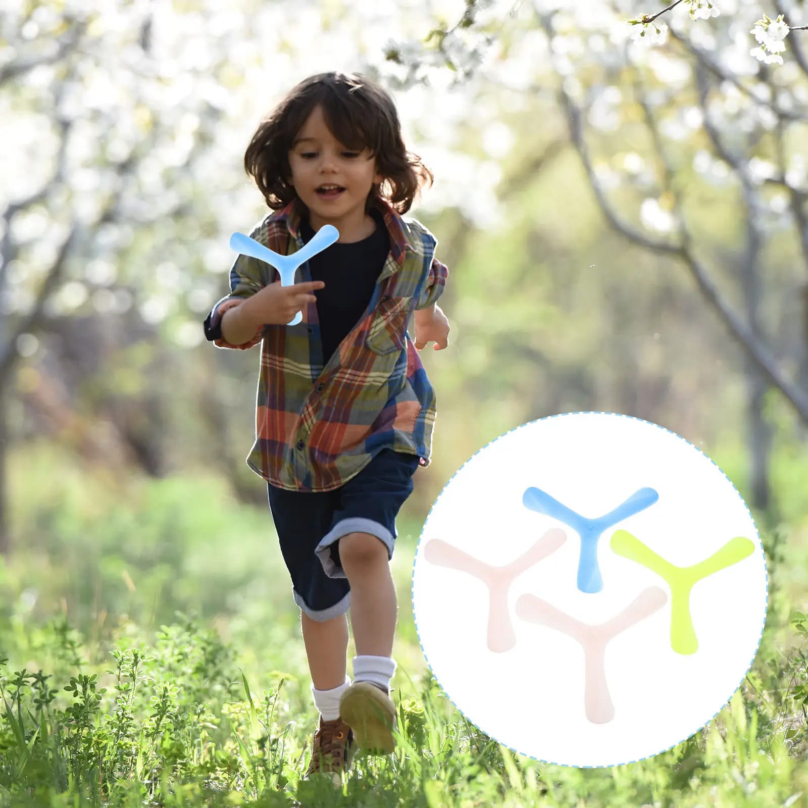 4 Pezzi Boomerang Luminosi Divertenti per Bambini, Gioco Interattivo Volante per Sport all'Aperto, Lancio e Manovra, Gioco di Intrattenimento per Bambini