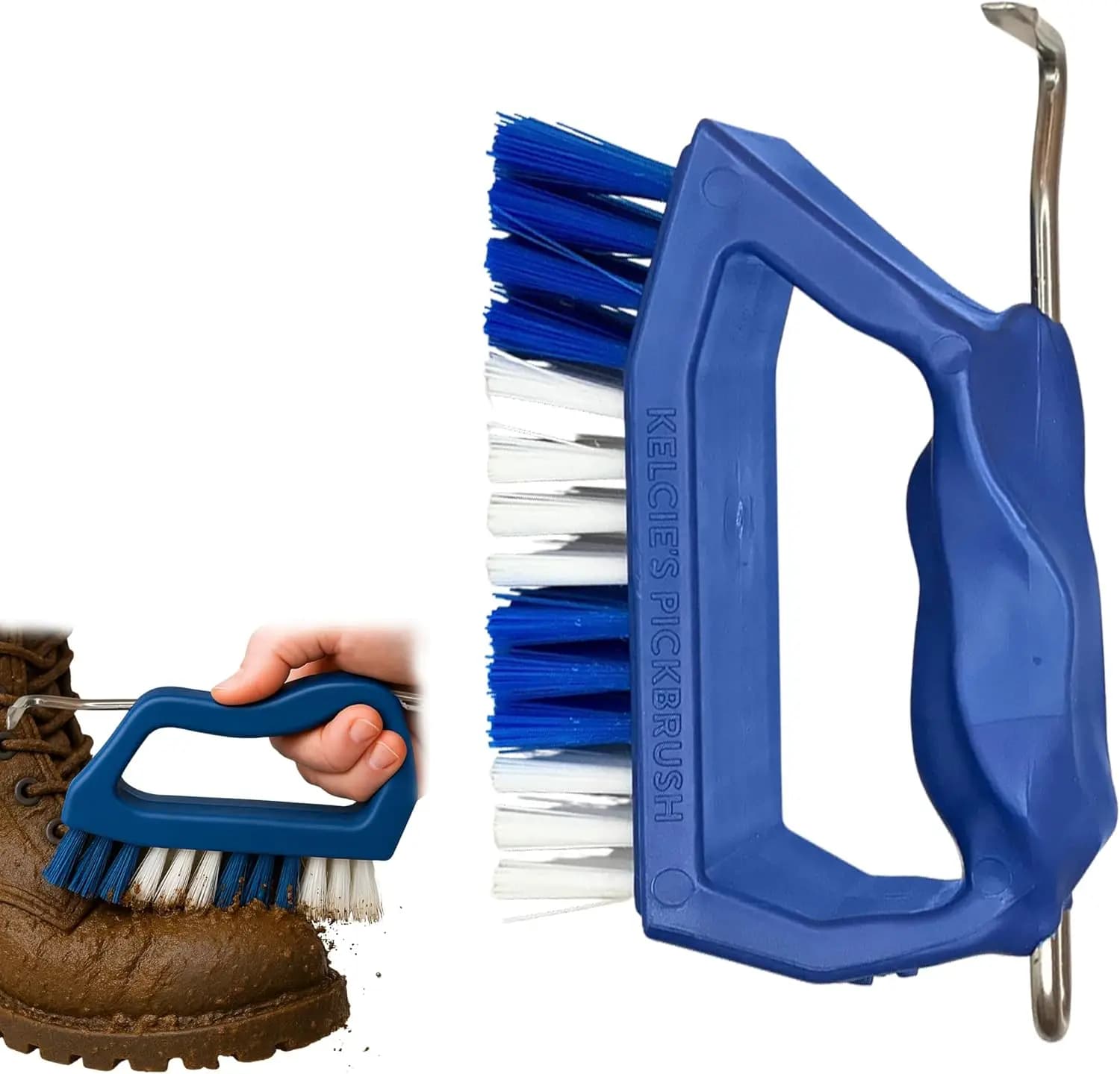 Spazzola per la pulizia delle scarpe resistente con punta - Rimuove il fango da stivali, scarpe da golf e da calcio in pochi minuti