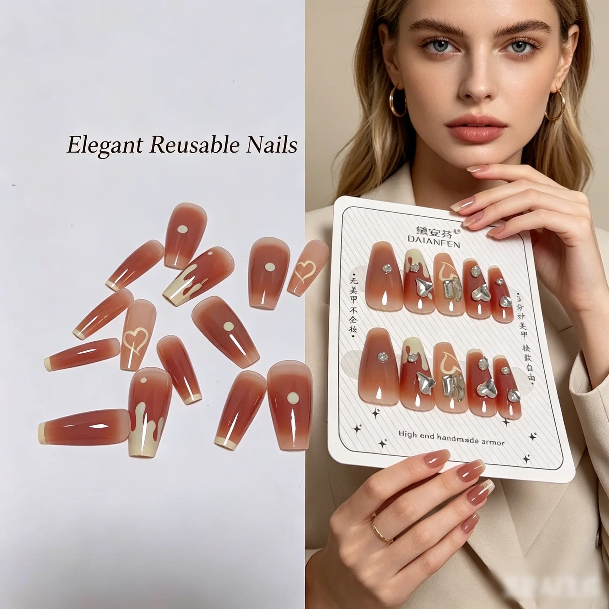 The 24-piece set includes a complete set of nail care tools, ensuring secure and long-lasting adhesion.