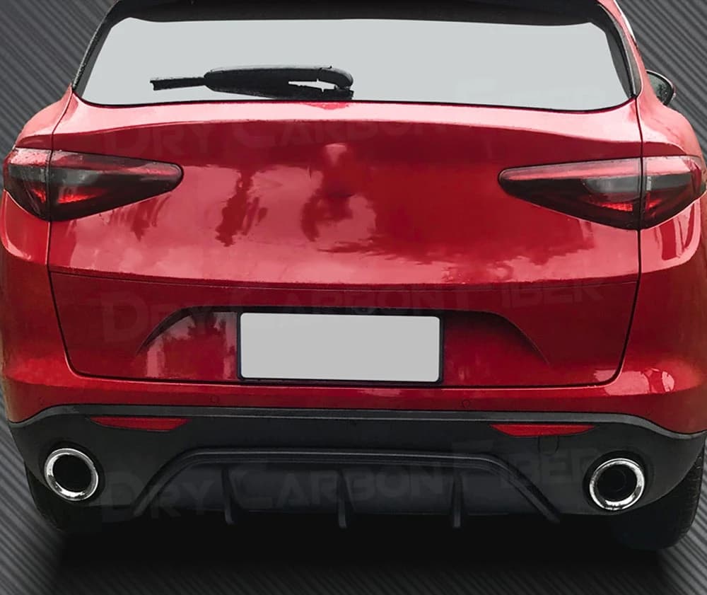 JIACHE Carbon Fiber Rear Lip Spoiler Diffuser Trim For Alfa Romeo Stelvio 2017-2019 Fins Shark Style Cover Car Styling Prodect