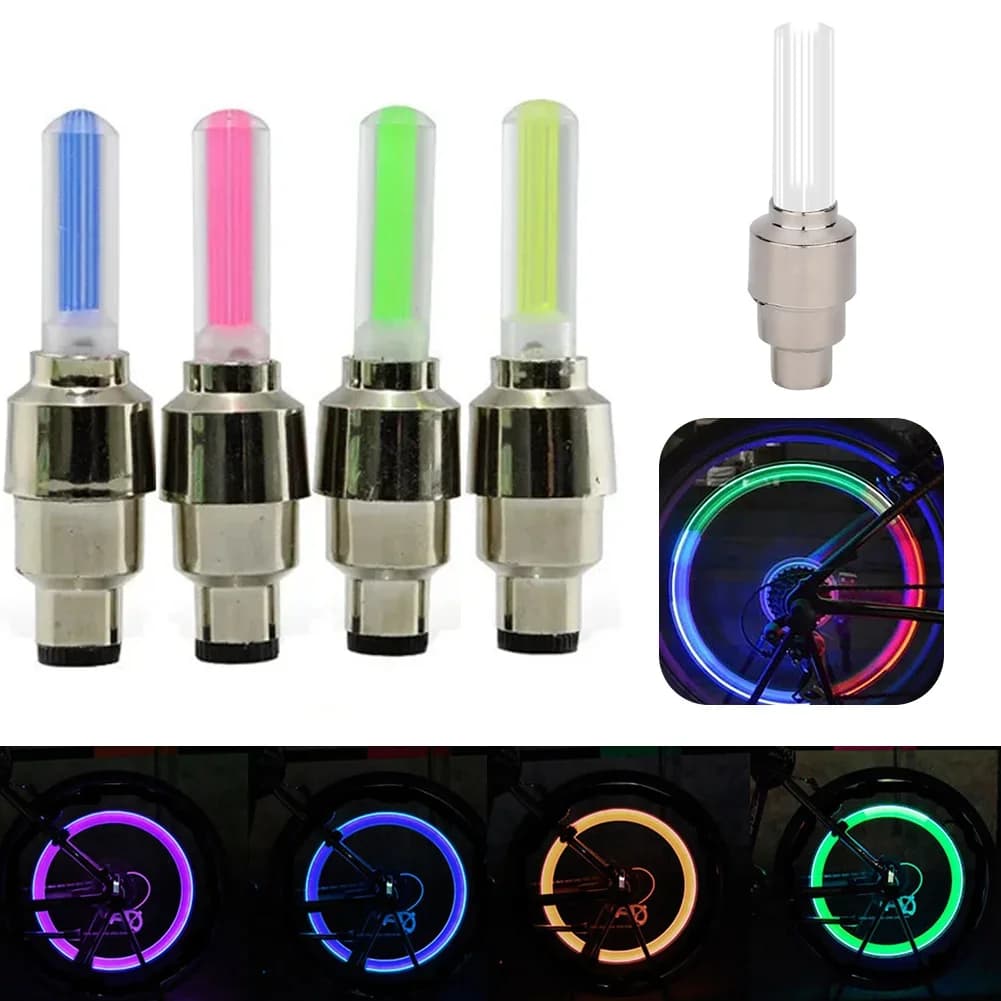 2/4 pcs tire lights for neon bike light LED tire valve cap for tires torch for wheel rays accessories for motorcycle light car