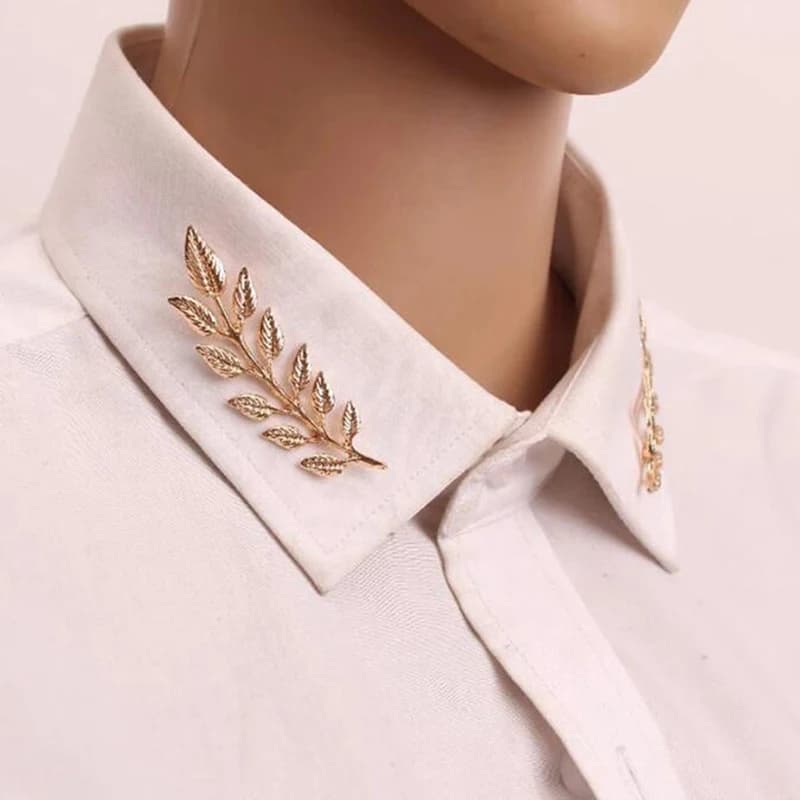 【1Pair Delicate Tree Leaf Brooches Pins Jean Shirts Suits Lapel Pin Retro Brooch】