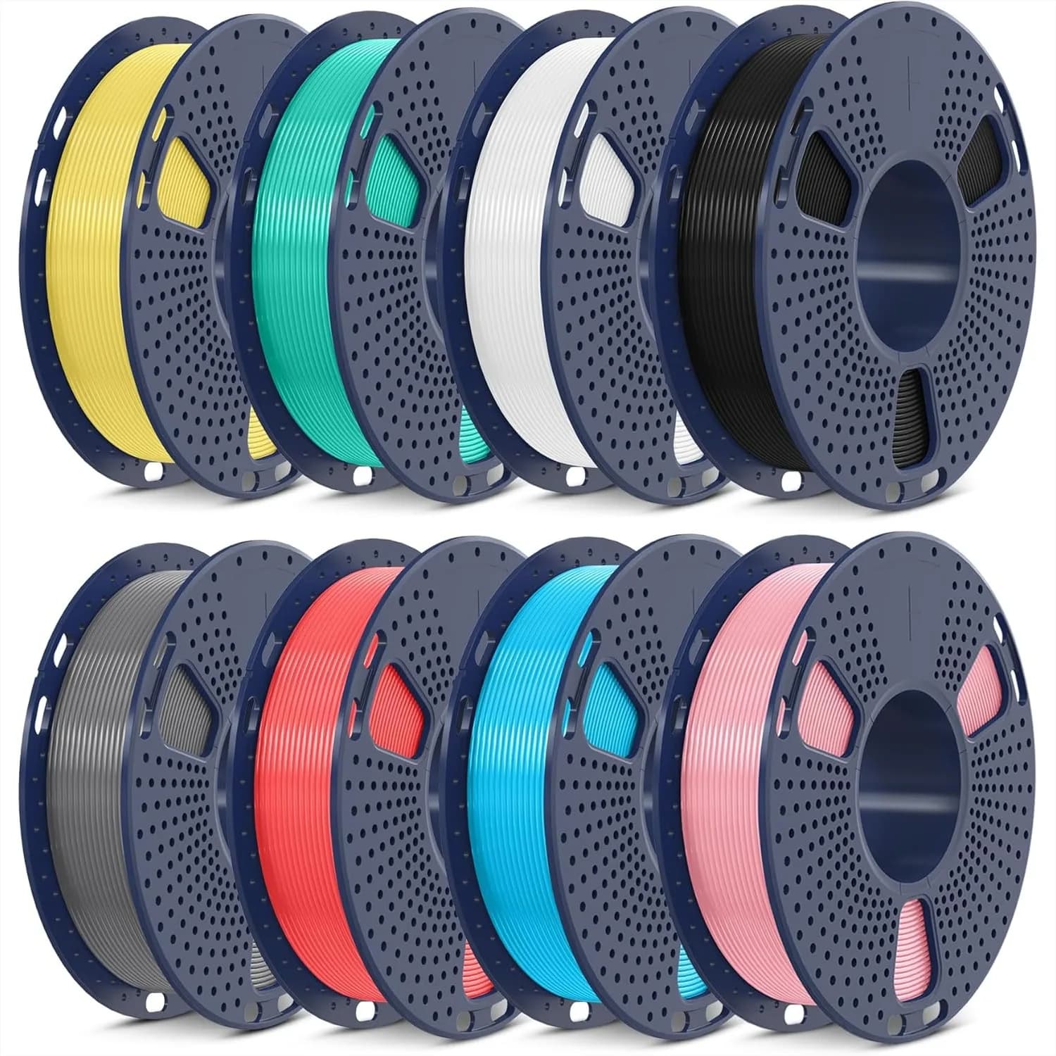 Confezione di Filamenti PLA Meta da 250G, Filamento per Stampante 3D a Stampa Rapida 1.75mm, 8 Rotoli Multicolore