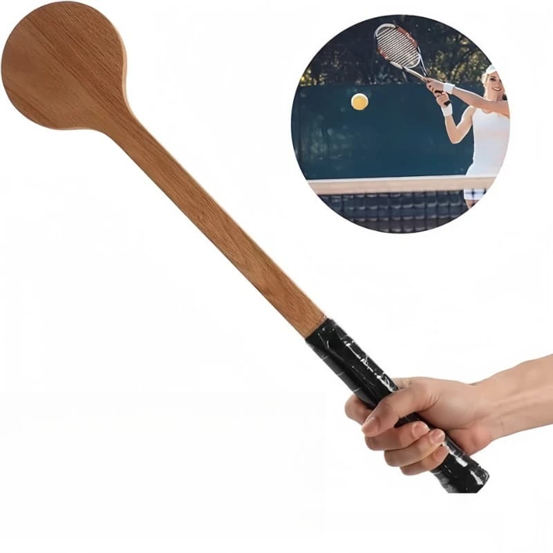 Professional Tennis Rackets Beginner Practice Tennis Rackets Wooden Durable Ball Training Aid Racket Portable Sports Equipment
