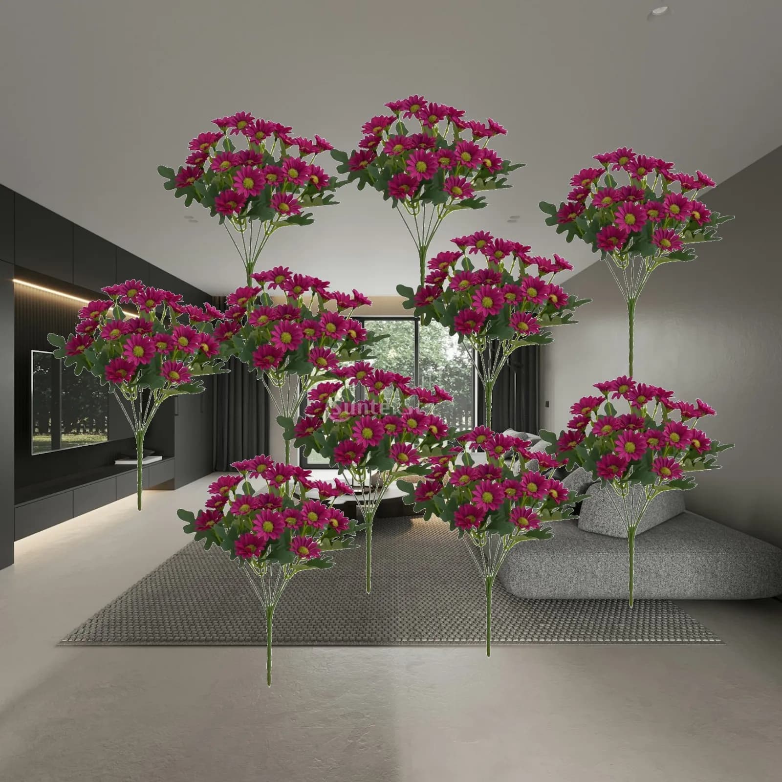 10 Bundles Silk Flower Fake Plants Reusable No Fading Artificial Flowers Faux Flower for Backyard Window Box Balcony Garden