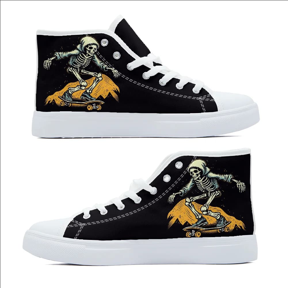 Street style pattinaggio su ghiaccio stampa teschio scarpe di tela alte scarpe moda casual sneakers campus per uomo e donna