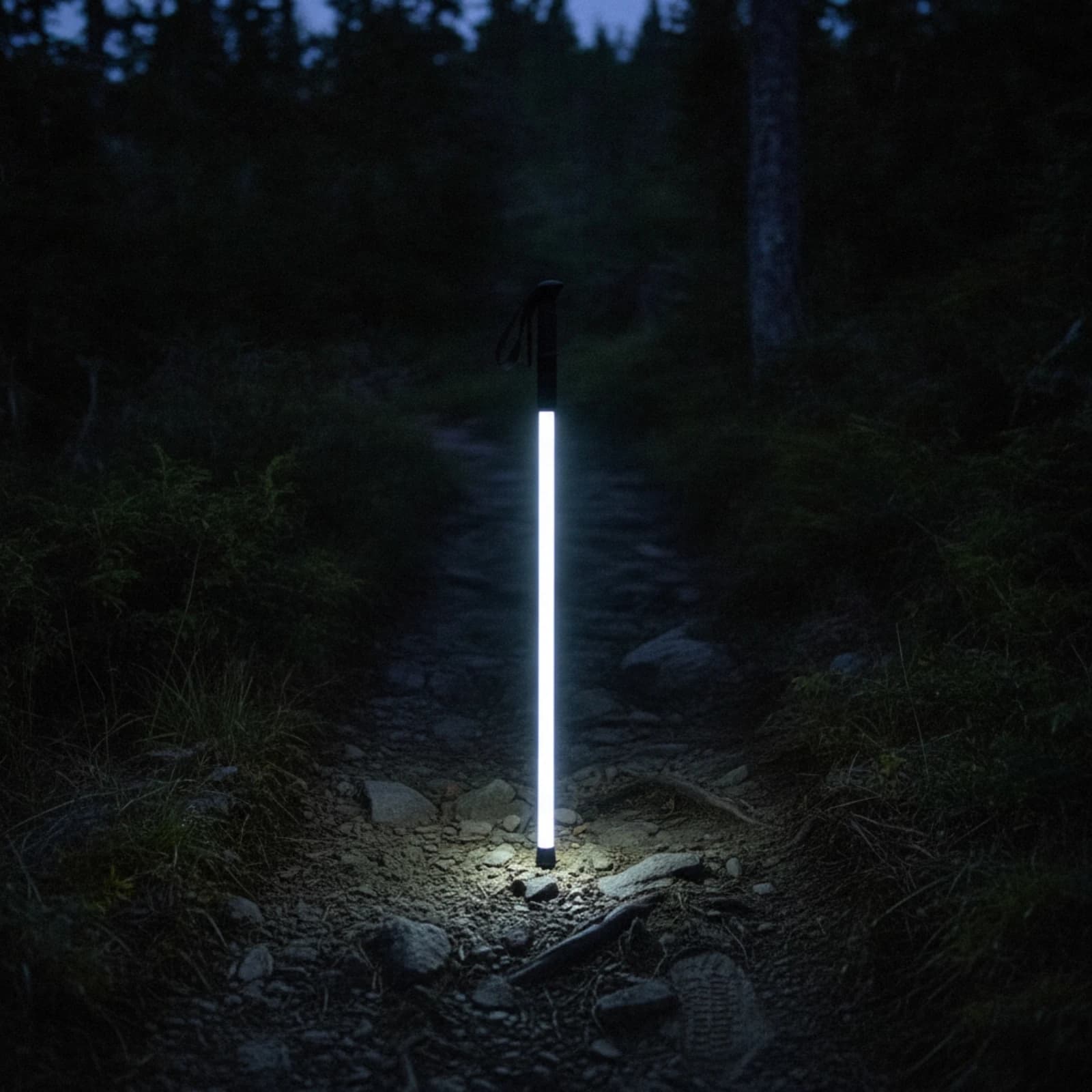 Illuminated Hiking Stick LED Lighted Trekking Pole Light-up Trekking Pole Stable Walking Pole Portable for Hikers, Night Walks