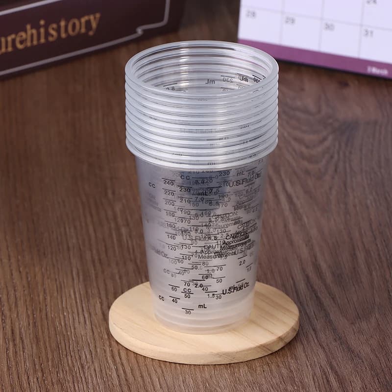 10 bicchieri dosatori in plastica usa e getta da 8OZ per miscelare resina con precisione, bicchieri in plastica per miscelare resina epossidica