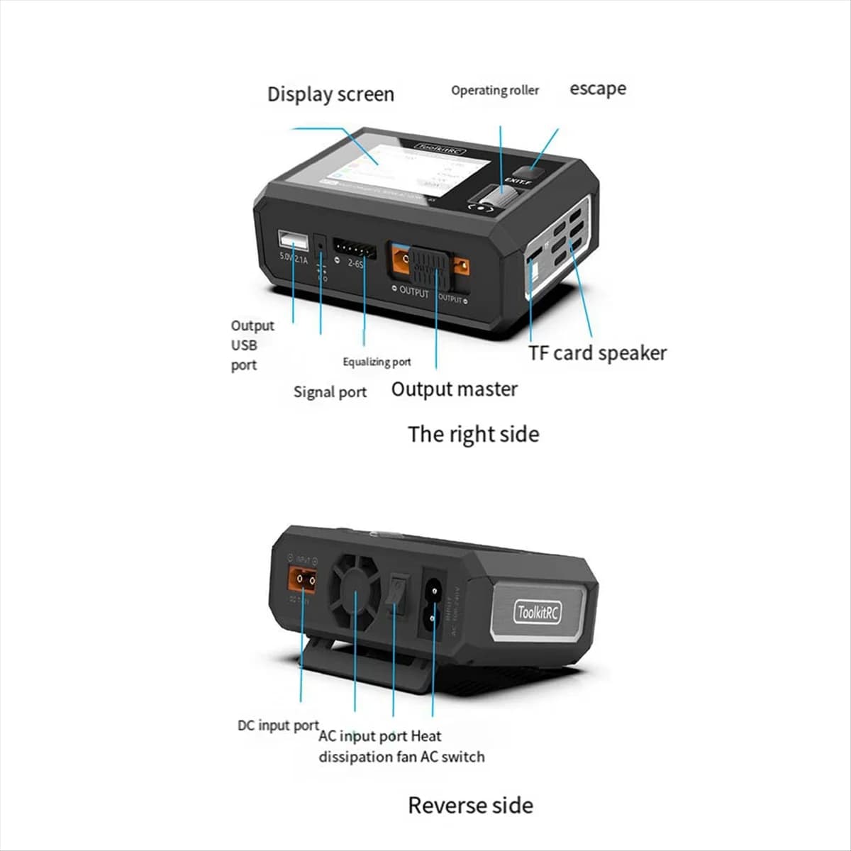 M7AC smart charger 100 W AC/300 W CC input, double output, balanced charger for EU SPINA drones