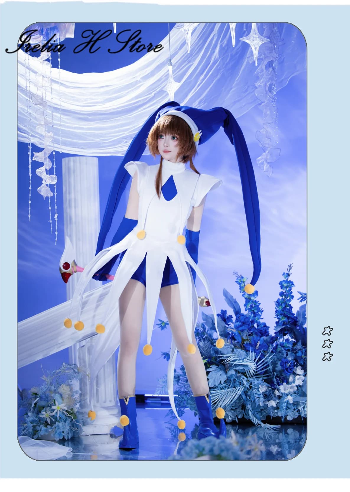 Irelia H Card Captor Sakura Costume Cosplay THE WATERY Card Il vestito da clown blu Cosplays Anime Halloween