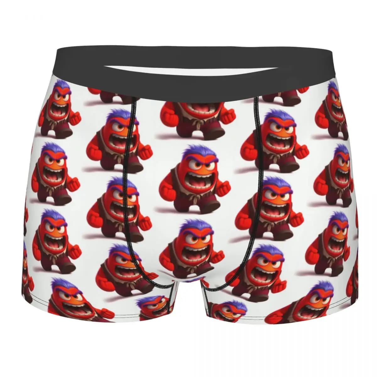 Boxer da uomo personalizzati Inside Out Anger, traspiranti, morbidi e comodi.